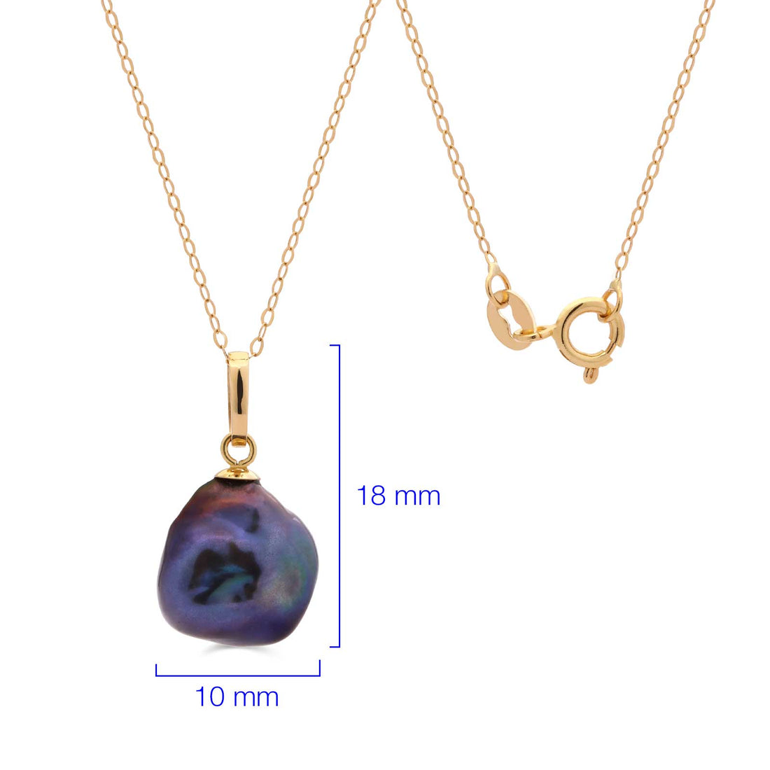 Pingente Pérola Keshi Furta-cor em Ouro Amarelo 18k