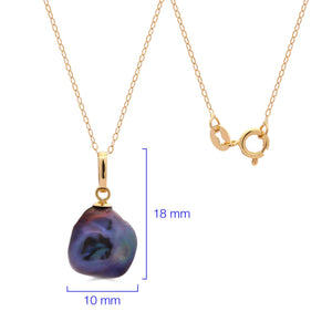 Pingente Pérola Keshi Furta-cor em Ouro Amarelo 18k