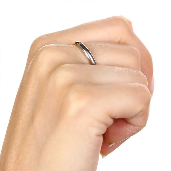Aliança Duas Cores com Diamante em Ouro 18k