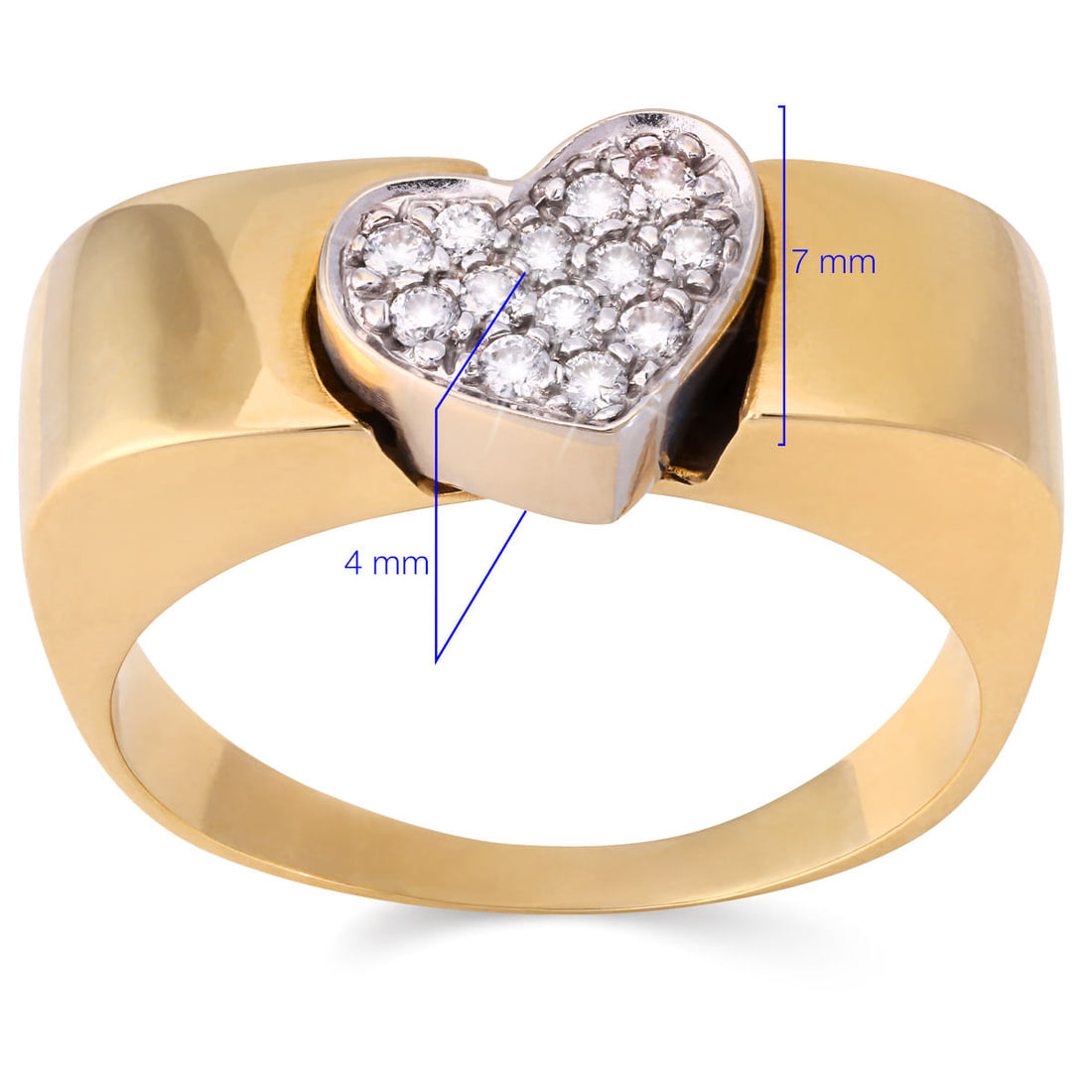Anel em Ouro Amarelo com Diamantes