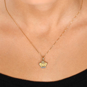Pingente  em Ouro Amarelo 18k Coroa com Diamantes