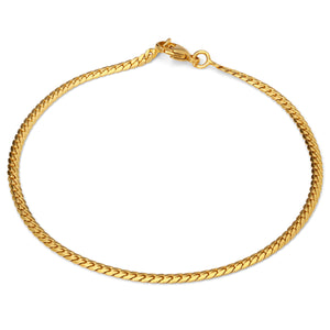 Pulseira de Ouro Amarelo Malha Serpente - 18 cm - Au Am 18k