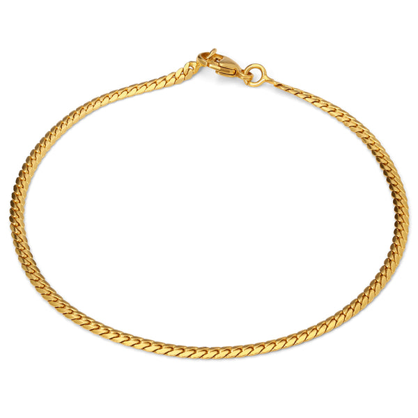 Pulseira de Ouro Amarelo Malha Serpente - 18 cm - Au Am 18k