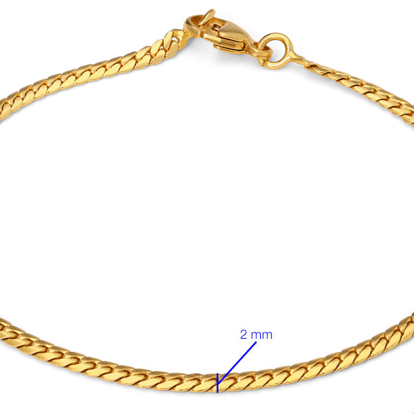 Pulseira de Ouro Amarelo Malha Serpente - 18 cm - Au Am 18k