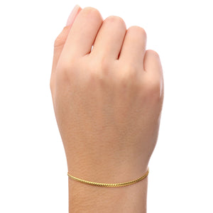Pulseira de Ouro Amarelo Malha Serpente - 18 cm - Au Am 18k