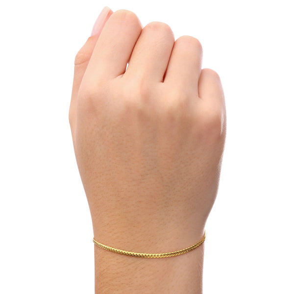 Pulseira de Ouro Amarelo Malha Serpente - 18 cm - Au Am 18k