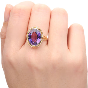 190743 - Anel em Ouro Amarelo 18 k com Ametita Oval Aprox. 7,5 cts