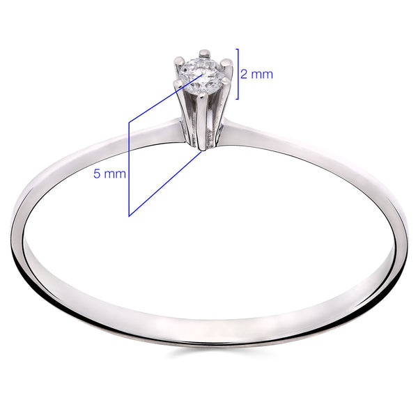 Anel de Ouro Solitário com Diamante Aprox. 3 pts - AU BCO 18K