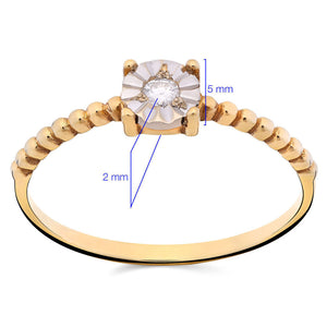 Anel em Ouro Amarelo 18k Solitário com Diamante