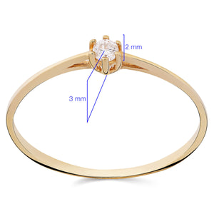 Anel Solitário Com Diamante Ouro Amarelo