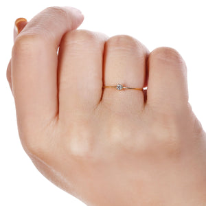 Anel Solitário Com Diamante Ouro Amarelo