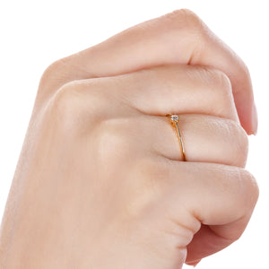 Anel Solitário Com Diamante Ouro Amarelo
