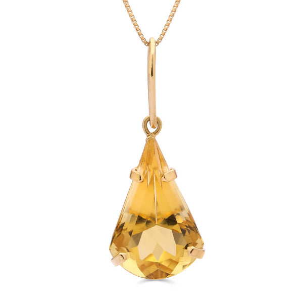 Pingente em Ouro Amarelo 18k Pendulo Citrino