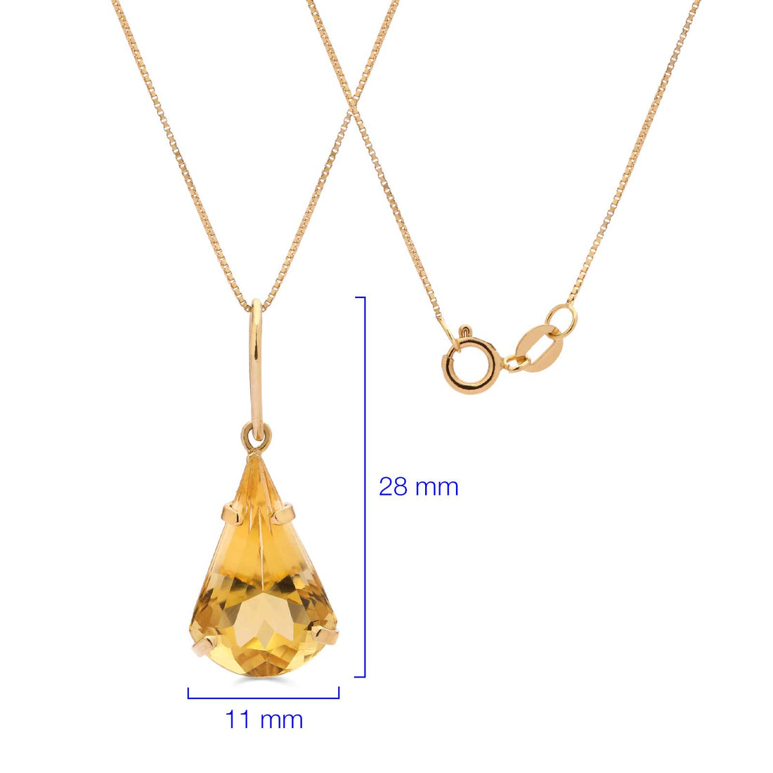 Pingente em Ouro Amarelo 18k Pendulo Citrino