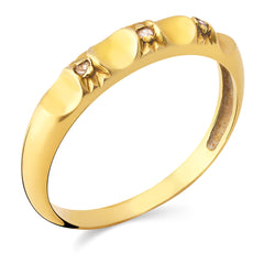 Anel Com 3  Diamantes Ouro Amarelo