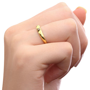 Anel Com 3  Diamantes Ouro Amarelo
