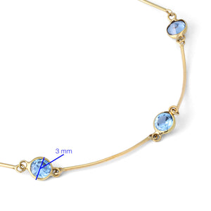 Pulseira em Ouro Amarelo 18k com Topazios Azuis