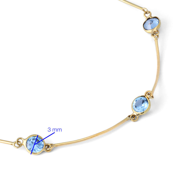 Pulseira em Ouro Amarelo 18k com Topazios Azuis