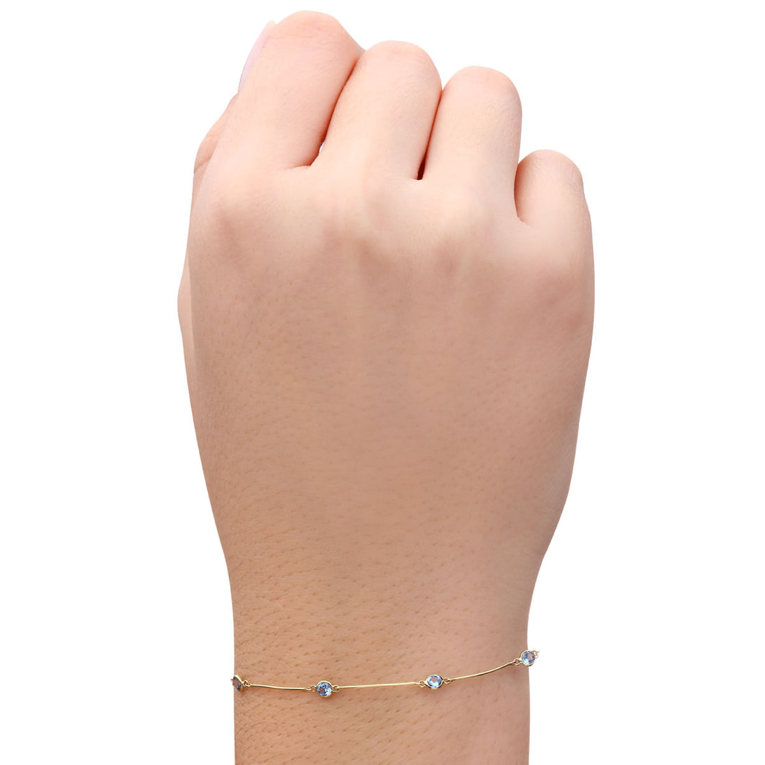 Pulseira em Ouro Amarelo 18k com Topazios Azuis