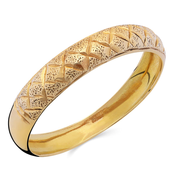 Meia Aliança Trabalhada em Ouro Amarelo 18 K