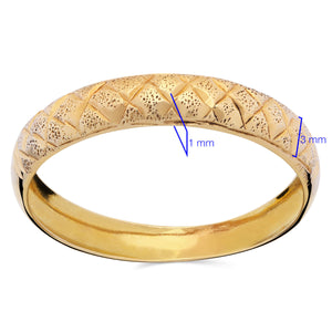 Meia Aliança Trabalhada em Ouro Amarelo 18 K