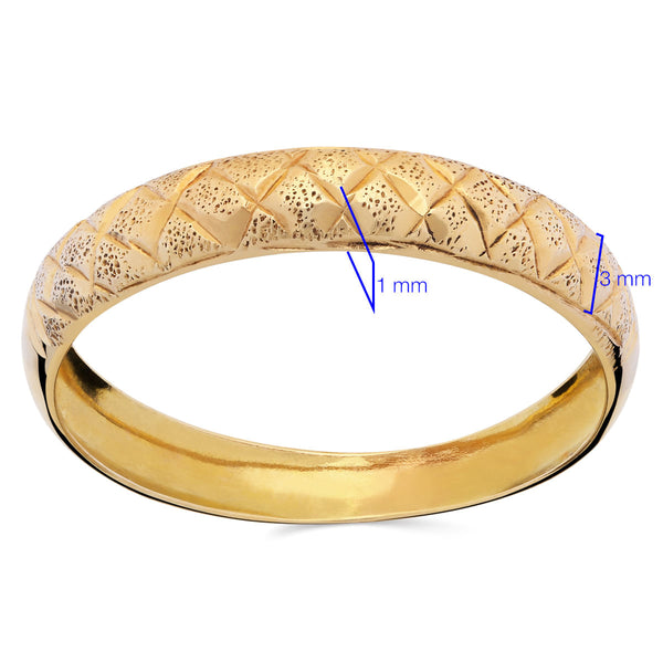 Meia Aliança Trabalhada em Ouro Amarelo 18 K