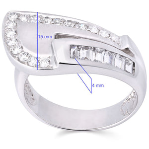 Anel em Ouro Branco 18k com Zircônias