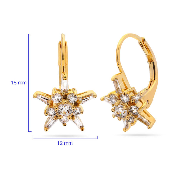 Anel, Par de Brinco e Pingente Estrelas em Prata com Zircônias Aprox. 5,4 cts