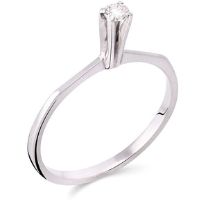 Anel em Ouro Branco 18k com Solitário Ouro Branco