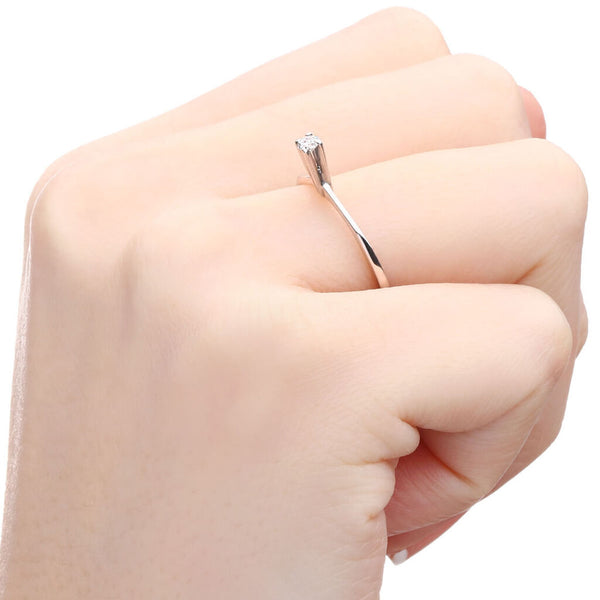 Anel em Ouro Branco 18k com Solitário Ouro Branco
