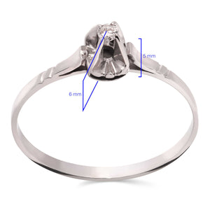 Anel Solitário com Diamante em Ouro Branco 18k