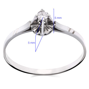 Anel Solitário Com Diamante Ouro Branco