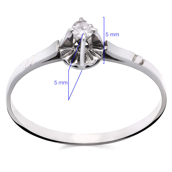 Anel Solitário Com Diamante Ouro Branco