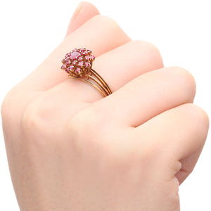 191316 - Anel em Ouro Amarelo 18k Chuveiro com Rubis