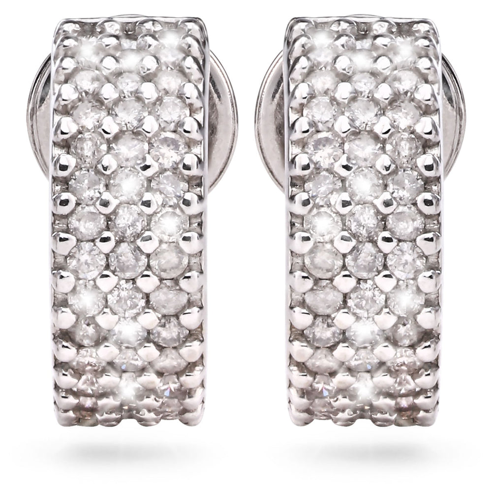 191390-Par de Brinco em Ouro Branco com Diamantes