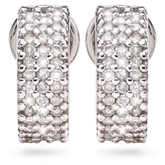191390-Par de Brinco em Ouro Branco com Diamantes