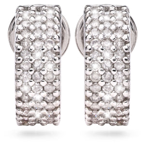 191390-Par de Brinco em Ouro Branco com Diamantes