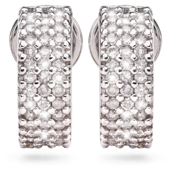 191390-Par de Brinco em Ouro Branco com Diamantes