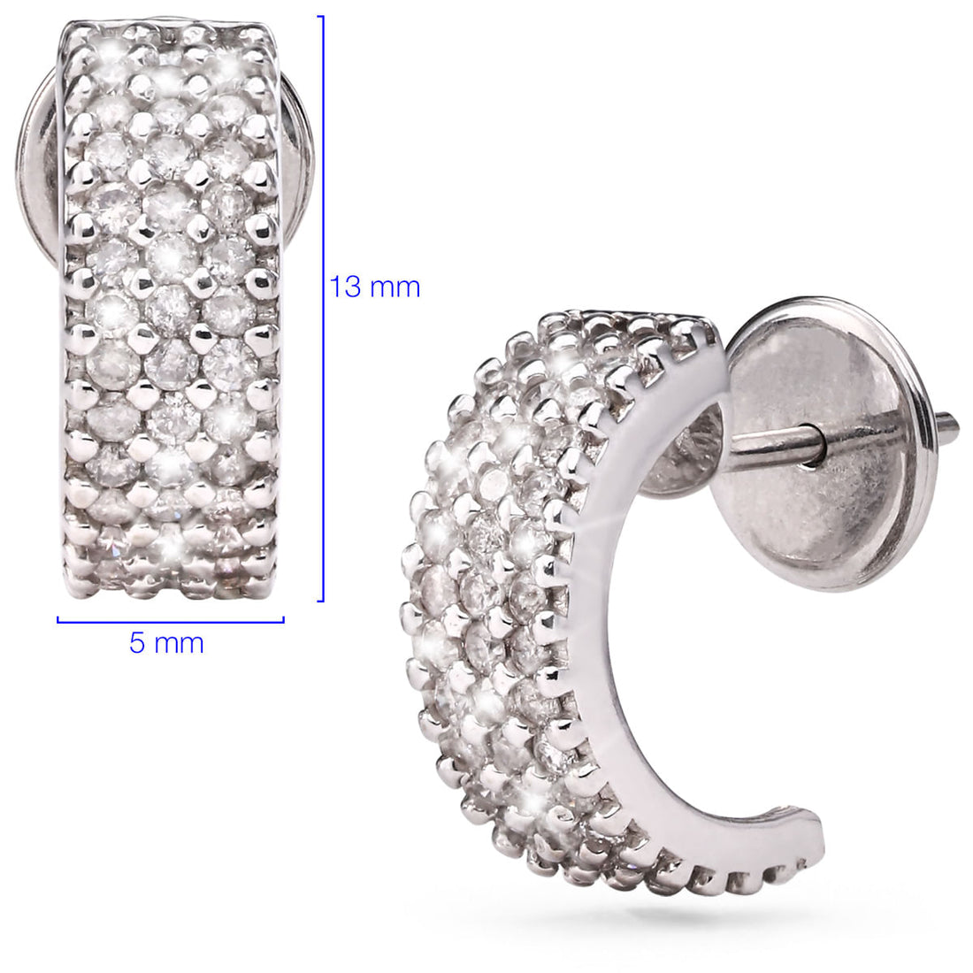 Par de Brinco em Ouro Branco com Diamantes