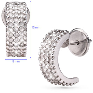 191390-Par de Brinco em Ouro Branco com Diamantes