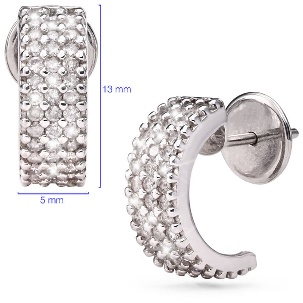 191390-Par de Brinco em Ouro Branco com Diamantes