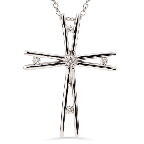 Pingente em Ouro 18k Cruz com Diamantes