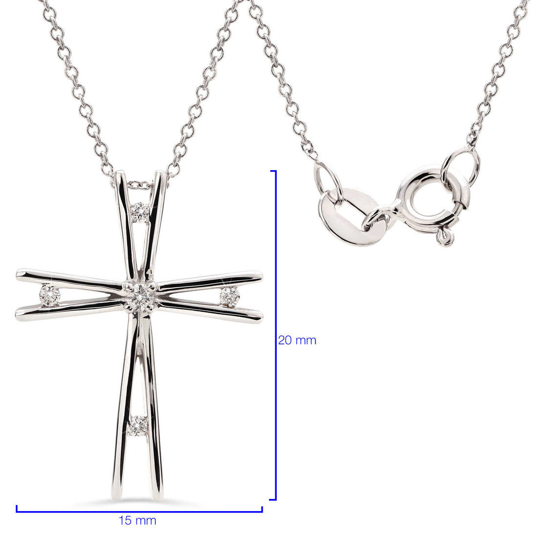 Pingente em Ouro 18k Cruz com Diamantes
