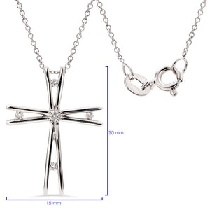 Pingente em Ouro 18k Cruz com Diamantes