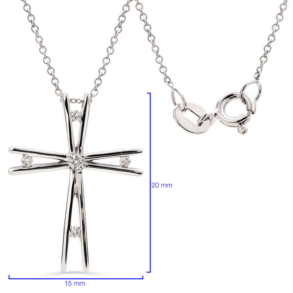 Pingente em Ouro 18k Cruz com Diamantes