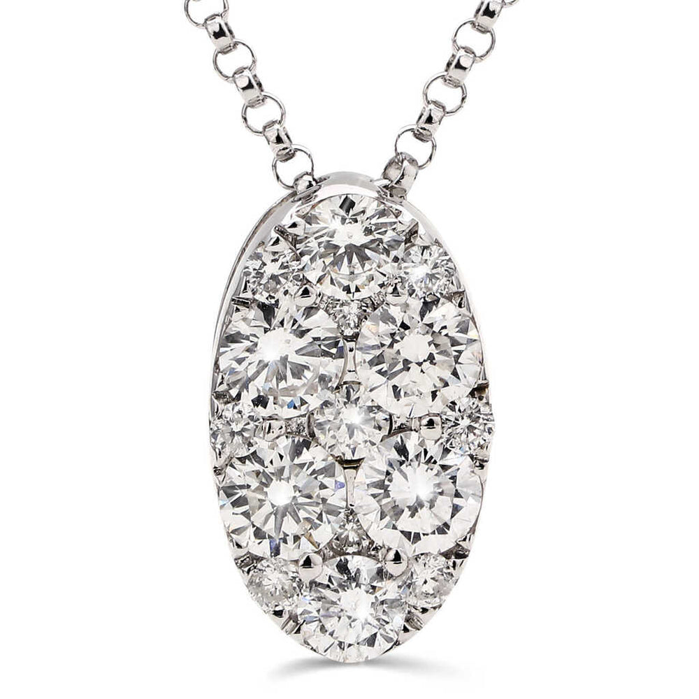 Pingente em Ouro Branco 18k com  Diamantes