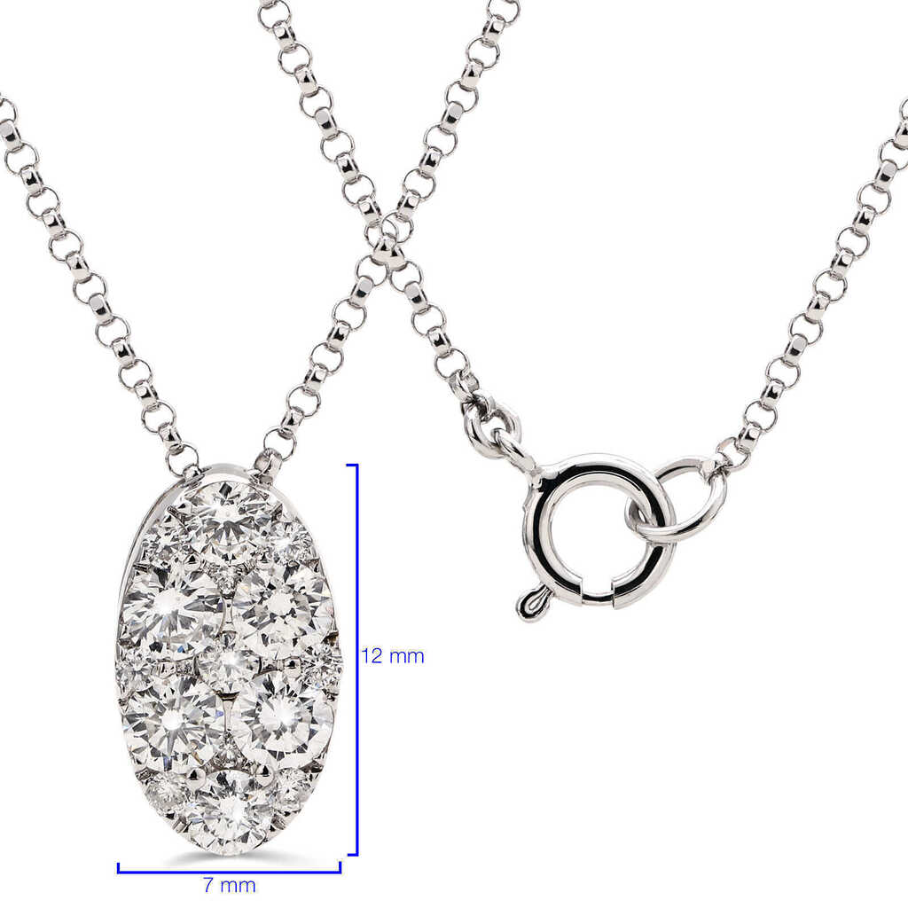 Pingente em Ouro Branco 18k com  Diamantes