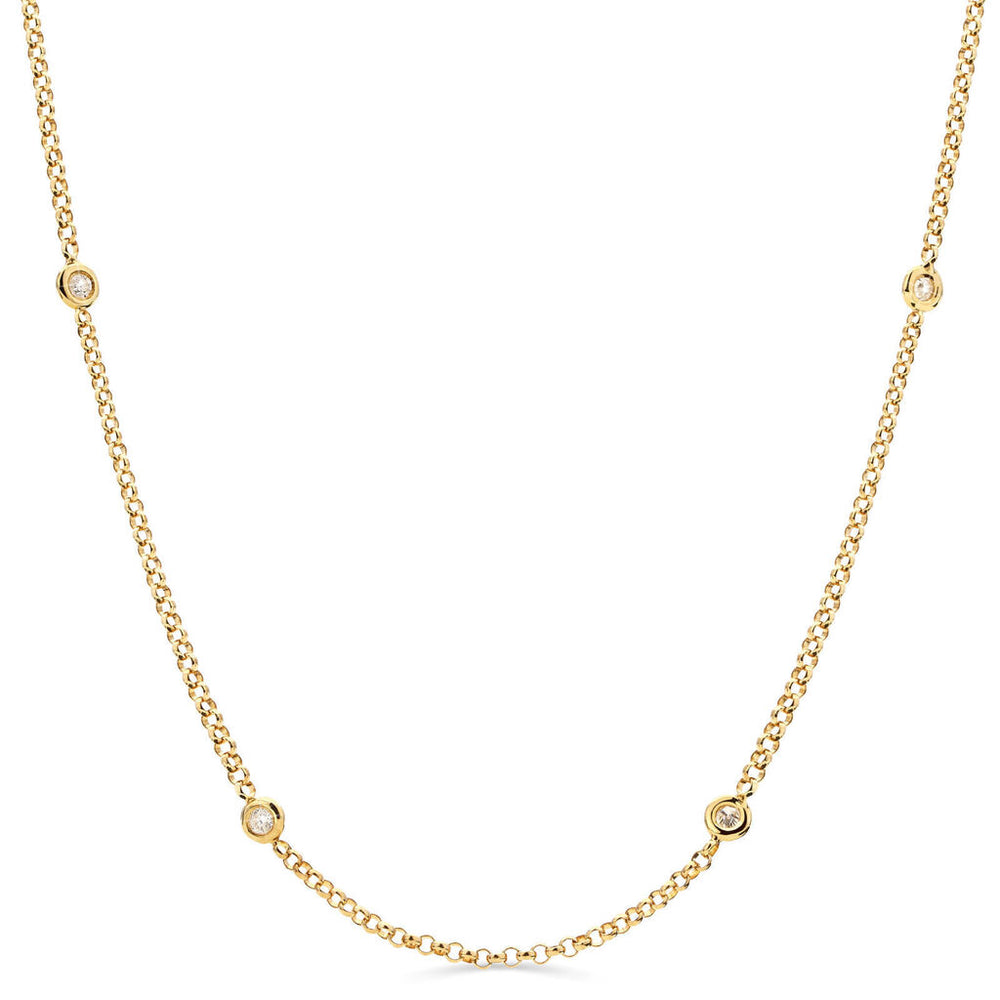 Colar em Ouro Amarelo 18k  com 10 Diamantes
