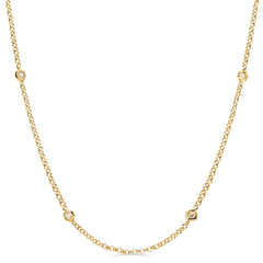 Colar em Ouro Amarelo 18k  com 10 Diamantes