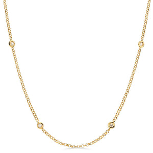 Colar em Ouro Amarelo 18k  com 10 Diamantes